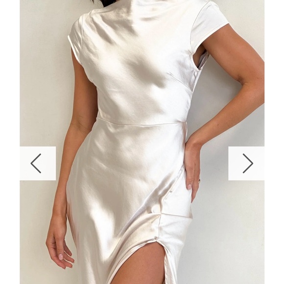 NWT Billy J White Sheath Midi Dress with Bateau Neckline - Picture 4 of 7